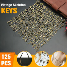 125Pcs Set Antique Vintage Old Look Bronze Skeleton Keys Fancy Heart Bow Pendant picture