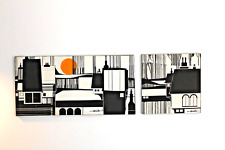 Rare 2-Pc Vintage SCUDA Mid Century Modern Fabric Wall Panel 1960s/70s Eames Era picture