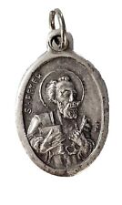 Vintage Catholic St Peter Silver Tone Italy Pendant picture