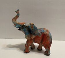 Feng Shui Colorful  Elephant Trunk Statue Lucky Figurine Gift & Home Decor,5”H picture
