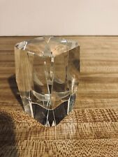 Dolphin 3D Laser-Etched Lead Crystal Clear Glass Cube Paperweight picture