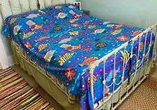 1980s Tropical Reef Ocean Fish Twin Flat Sheet by Springs USA Colorful Vintage picture