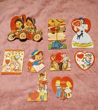 Lot of 9 Vintage 1940's Valentines Day Child Cards. Nice Condition  picture