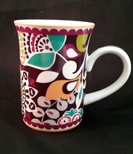 Vera Bradley PLUM CRAZY Coffee Mug Tea Cup Floral Purple Multi Color Pattern picture
