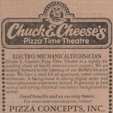 Chuck E Cheese’s Pizza Time Vtg. 1982 Newspaper Classified Ad Print 80s Employee picture