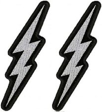 LIGHTNING BOLT SILVER METALLIC PATCH ||2PC iron on or Sew on   5