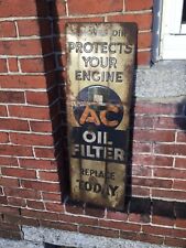 antique AC Delco oil filter tin sign original picture