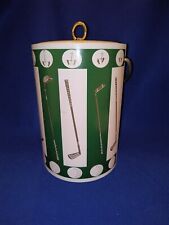 Vintage Golf Club Ball Green Gold Ice Bucket MCM picture