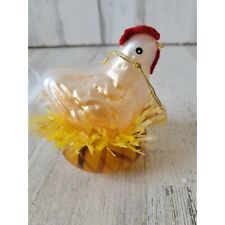 De carlini Chicken hen bird Italian glass ornament nest vintage Xmas tree picture