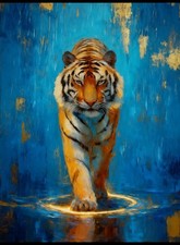 Siberian Tiger Wildlife Big Cats Art Card Print PZ Signed /30 picture
