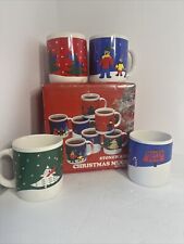 Vintage RARE  S. Anderson Christmas Coffee Mugs 8 Oz. Set of 4 in box. picture