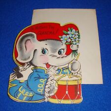 Vintage Mother's Day Card & Envelope UNUSED Grandmother Elephant Theme picture