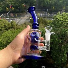 Blue Handful Glass Bong Quality Hookah Tobacco Smoking Water Pipe Filter Shisha picture