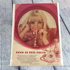 Vtg 1968 Lustre-Creme Pink is for Girls Print Ad Genuine Magazine Advertisement picture