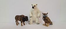 SCHLEICH Lot of 3 North American Forest Animal Figure BISON POLAR BEAR OWL picture
