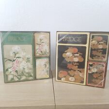 Set of 2 Caspari Bridge Floral Playing Cards Gift Set New in box picture
