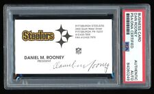 PITTSBURGH STEELERS DAN ROONEY VINTAGE BUSINESS CARD PSA/DNA AUTHENTIC AUTO picture