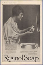 Vintage 1919 RESINOL SOAP Beauty Complexion Bathroom Art Decor Ephemera Print Ad picture
