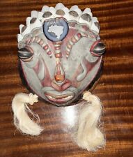 Brazil Mask Hand Made All Natural Gourd Bone Nut Tribal Wall Hanger Amazonia picture