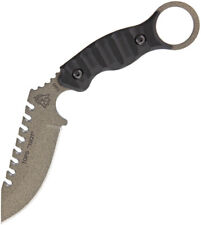 TOPS 10/27 Fixed Carbon Steel Sawback Blade Karambit Black Handle Knife ELPNX1 picture