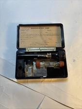 Vintage Insulin Injection Kit W/ Glass Syringe & ID Card. picture
