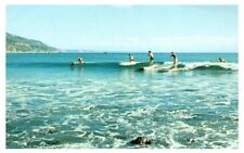 Vintage Postcard Surfers on the Blue Pacific Ocean Southern California picture