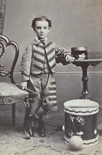 ORIGINAL RARE AMERICAN CIVIL WAR BRITISH DRUMMER BOY c1862 CDV PHOTOGRAPH picture
