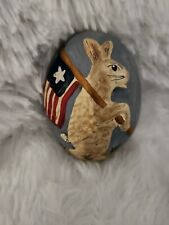Walnut Ridge Collectibles circa 1999 Easter Patriotic Egg with Rabbits Bunnie picture