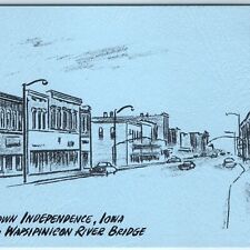 c1970s Independence, IA Downtown Wapsipinicon River Bridge Wapsi Postcard A178 picture