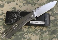 Ontario 1776 Cerberus Folding Knife Gray Titanium Scales D2 Tool Steel Blade NEW picture