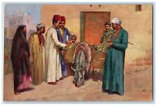 c1910's Egypt, Egyptian Mule With Baskets Traditional Dress Antique Postcard picture