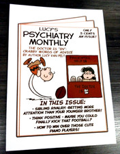 2017 Wacky Packages 50th Anniversary  "LUCY'S PSYCHIATRY MONTHLY" SEPIA Sticker  picture