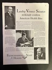 Vtg 1929 Fleischmann's Yeast Ad, Leading Viennese Scientists Confirm Health Data picture