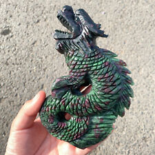 1pc Natural zoisite hand carved Quartz Crystal chines Dragon skull Reiki Healing picture