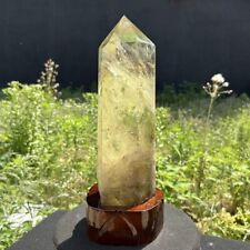 7.74LB Top Natural smoky citrine Obelisk quartz crystal point wand+stand WA176 picture