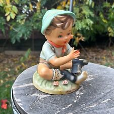 Vintage Erich Stauffer Ceramic Figurine Seated Boy 