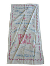 Vintage Distressed Whimsical CRYInG TOWELl 