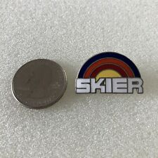 Skier Skiing Colorful Rainbow Pin Pinback #37061 picture