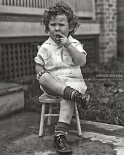 Young Boy Smoking Cigar Vintage 1928 Photo - Bizarre Odd Strange Funny Man Cave picture