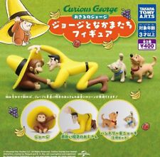 Curious George George and friends figures Set of 5 Gacha Gacha Takara tomy arts picture