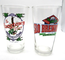 Lot of 2 - The Hangtown Brewery CA & Slo Brewing Co. of CA vintage pint Glasses picture