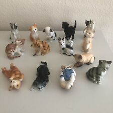VTG Danbury Mint Cats of Character Bone China Cat Figurines Lot of 14 picture