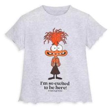 ANXIETY INSIDE OUT 2 CROPPED TEE WOMEN SIZE XL CAKEWORTHY DISNEY NWT CROP TOP picture