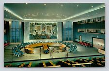 Postcard United Nations Security Council Chamber New York United Nations Stamp picture