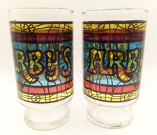 Vtg 1970’s Lot of 2 Arby's Restaurant-Stained Glass Style Cup 12oz VGC picture