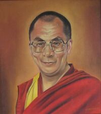 Tibetan Buddhist The Dalai Lama Portrait Paintng By Douglas Davide - Nepal picture