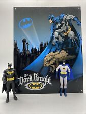 12.5 x 16in Batman The Dark Knight Tin Sign 1356 DC Comics & 2 Action Figures picture