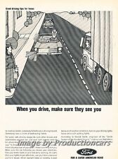 1966 Ford Driving Tips Safe Road 4-page Advertisement Print Art Car Ad J726 picture