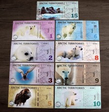 Arctic Territories Set 9 Pcs, 1 2 3 5 6 8 9 10 15, 2013-2014, UNC, picture