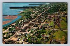 Ashland WI-Wisconsin, Aerial Of Town Area, Antique, Vintage c1957 Postcard picture